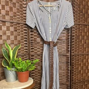 Vintage 90s Striped Maxi Dress | Size 9/10